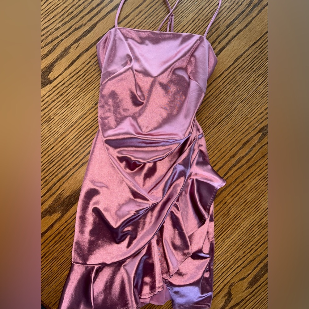 Honey and Rosie Elegant Pink Satin Dress XS